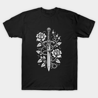 Medievalcore - Sword with Roses T-Shirt